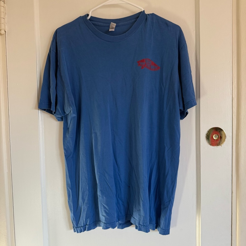 Vans American Apparel Blue Short-Sleeve Tee with Small Red Graphic